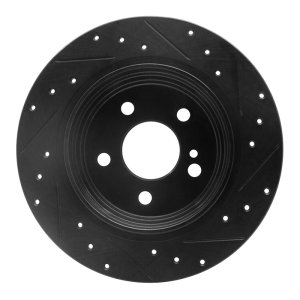 Mercedes-Benz CL500 Brake Rotor (1) - Rear Left - R1 Concepts - Drilled & Slotted - Black - `03-`06